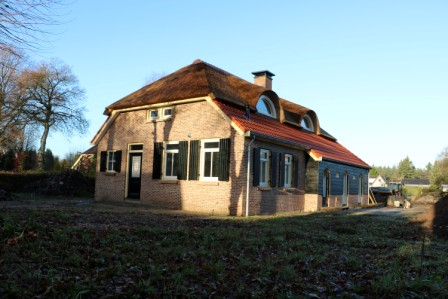 Nieuwbouwwoning met half rieten dak